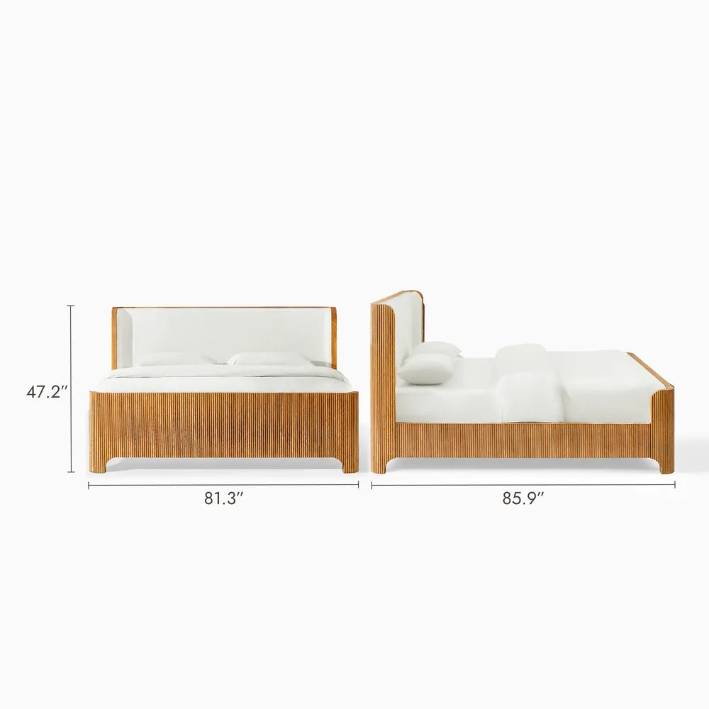 5-Piece Alexa Fluted Oak Bedroom Set – King Size Complete Bedroom Furniture Collection