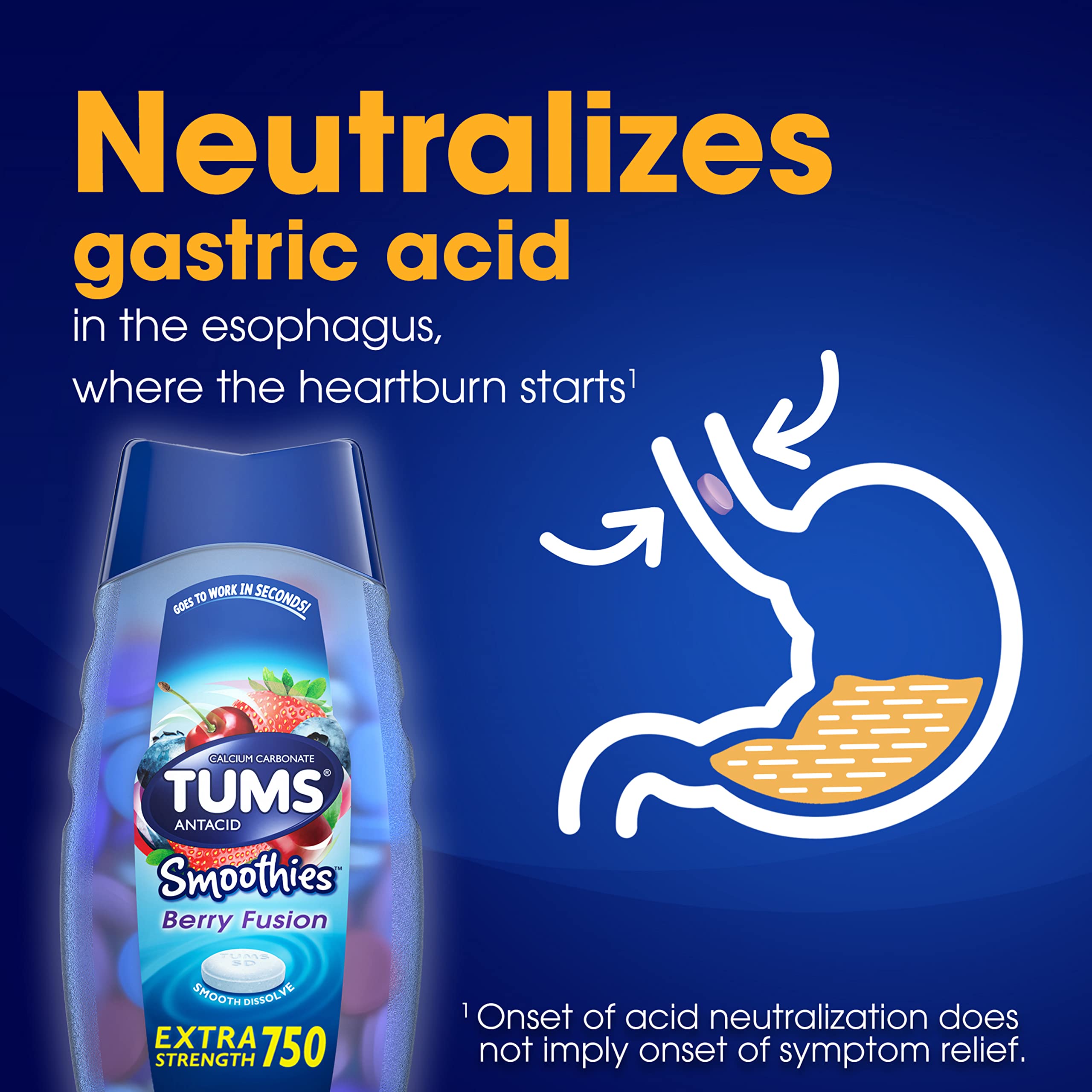 TUMS Chewable Antacid Tablets – Berry Fusion Smoothie Chewy